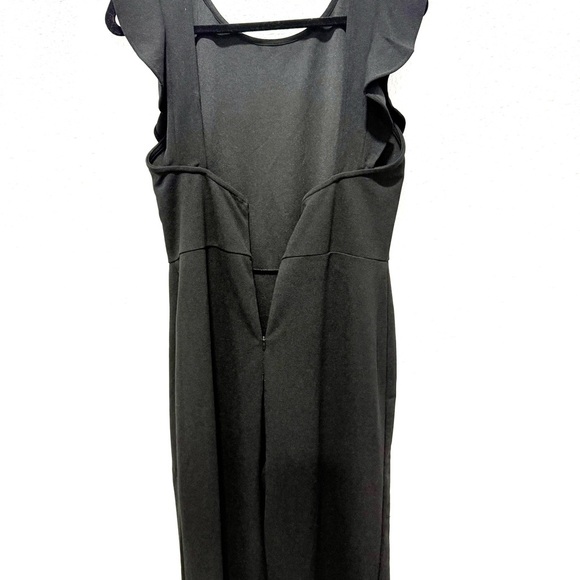 Lulu's Feel Your Love Black Ruffled Wide-Leg Jumpsuit L - Picture 6 of 11
